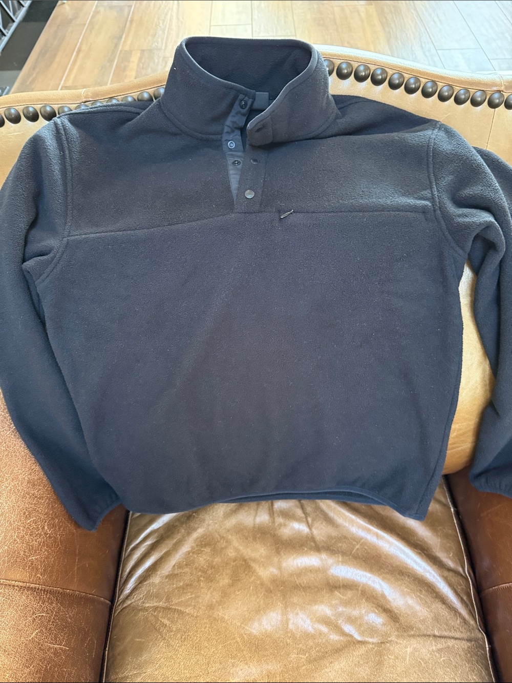 OVO Fleece Pullover in Black Small